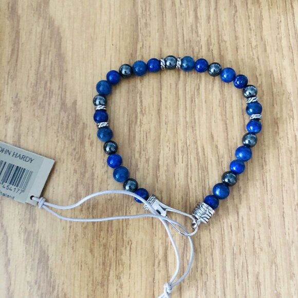 Brand New W/Tags John Hardy Lapis Lazuli, Sodalite & Hematite Bead Bracelet Sz M - Picture 6 of 9